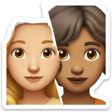 Half of the girl's face and the bullock of the fox's muzzle in one sticker