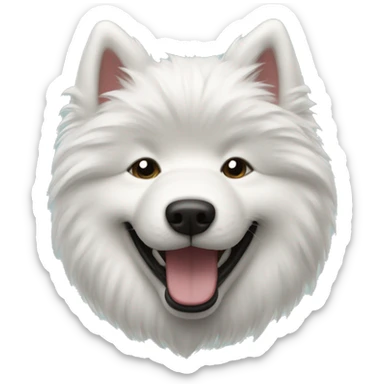 Samoyed were a leather jacket and smiling  sticker