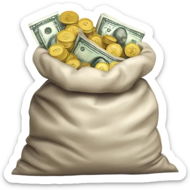 a bag of money sticker