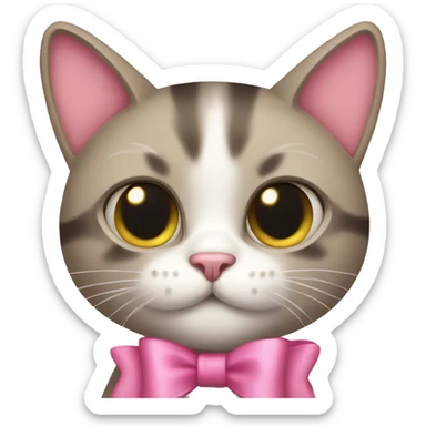 Cat with pink bows sticker