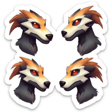 Cute Protogen-vernid-sergal-wickerbeast by griffsnuff & LiLaiRa & Falvie sticker