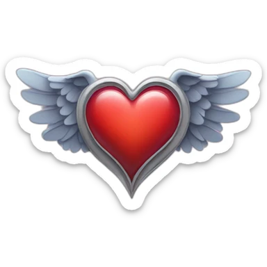 Heart with wings and top ring sticker