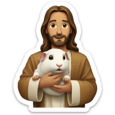 jesus holding a hamster sticker