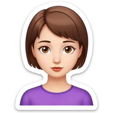Birthday girl with short brown hair  sticker