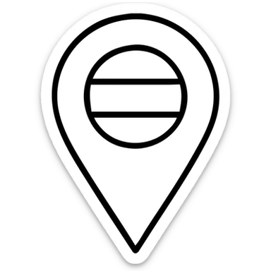 Location pin marker with Russian flag colors (white, blue, and red horizontal stripes) sticker