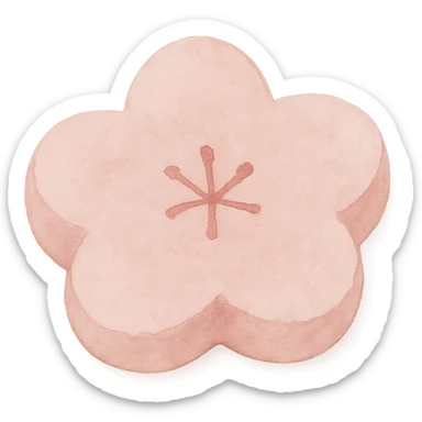 pink flower-shaped candy, watercolor art style, isolated on transparent background sticker