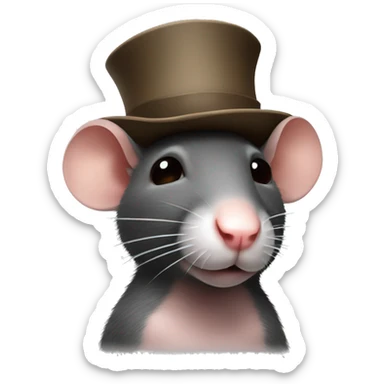 rat ith a hat sticker