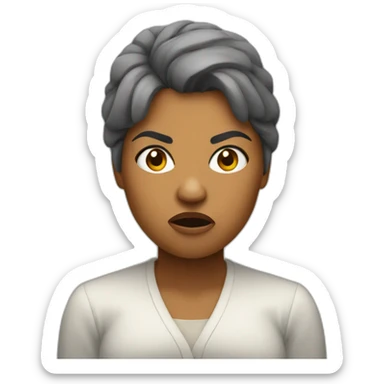 Femme métisse angry sticker