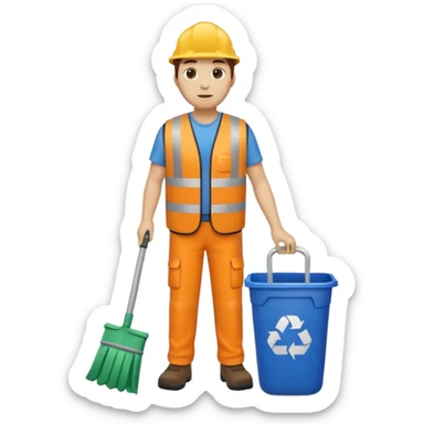 waste-management, safety vest, trash picker, cleaning up trash, full body sticker