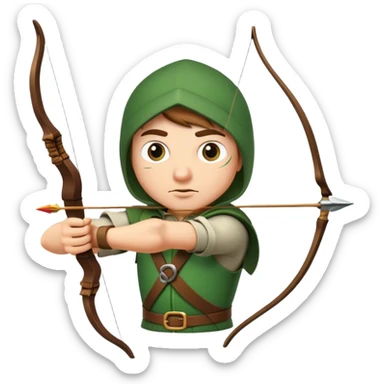 robin hood shooting arrow sticker
