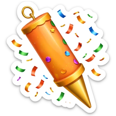 party popper emoji peach orange color sticker