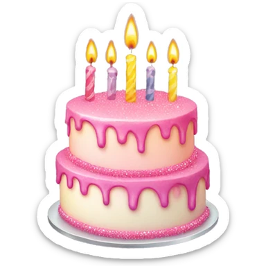 Sparkling birthday cake sticker