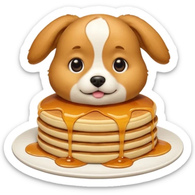 dog in the shape of pancake likr the dog emoji  sticker