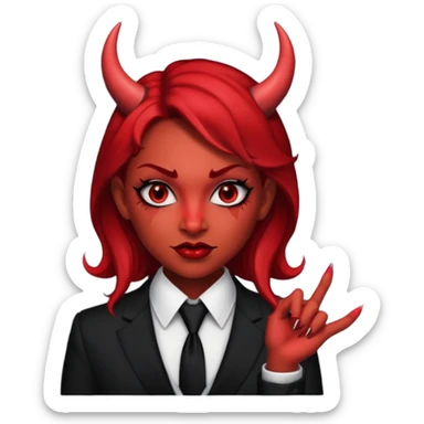 devil woman with tie sticker