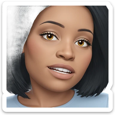 stunning girl with black hair sticker