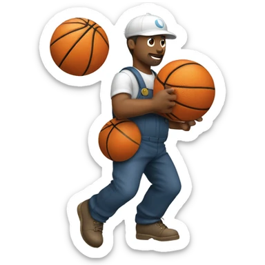 A plumber playing basketball sticker