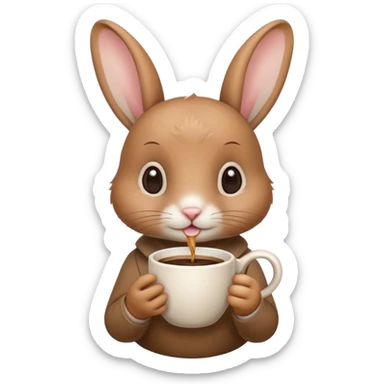 Conejo bebe cafe sticker