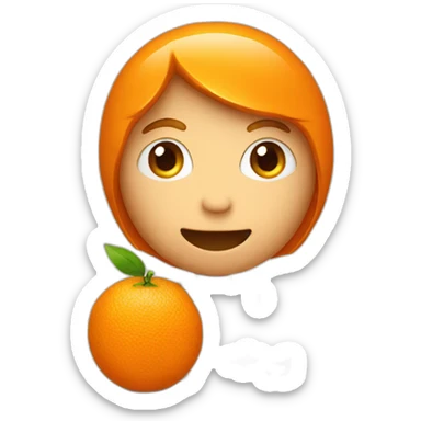 Orange with human sticker
