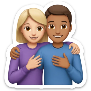 Two friends hugging  sticker