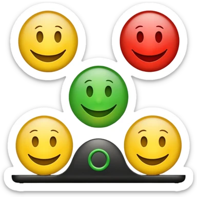 A statisfaction scale with three smileys (red, yellow, green) sticker