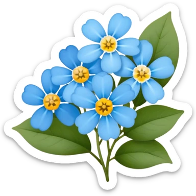 light blue Forget-me-nots sticker