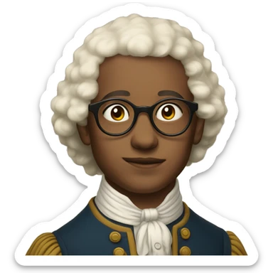18th century boy with glasses sticker