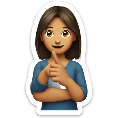 a girl making an L with the thumb and forefinger of her 2 hands sticker