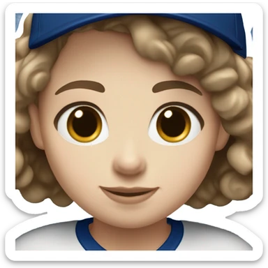 White Los Angeles Dodgers Girl with dark brown hair  sticker