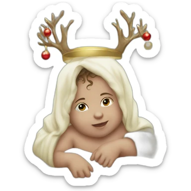 infant Jesus Christmas sticker