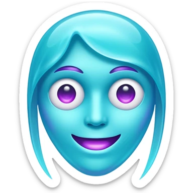 glitter cian and purple phantom sticker