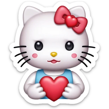 Hello Kitty co ojosde corazón  sticker
