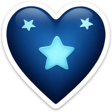 Dark blue heart with stars inside sticker