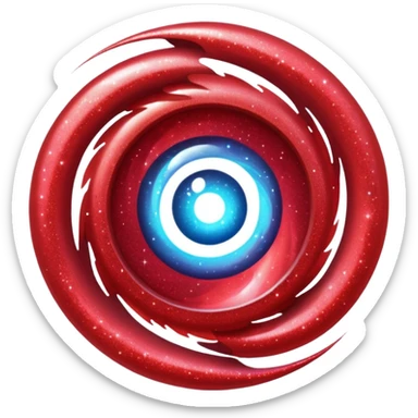red glitter portal sticker