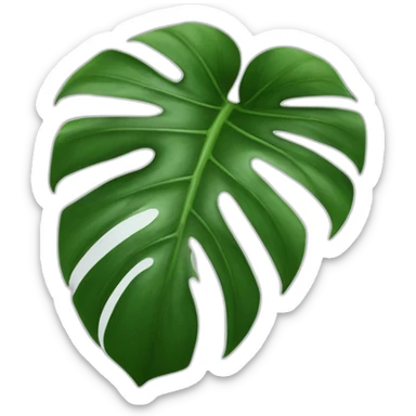 green monstera deliciosa leaf sticker