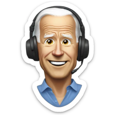 joe biden with a gaming headset sticker