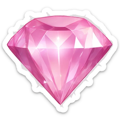 Diamond Emoji "A sparkling pastel pink diamond with flawless cuts, radiating rainbow-tinted light beams and surrounded by tiny glitter specs." sticker