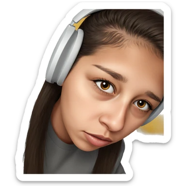 realistic portrait of girl sticker