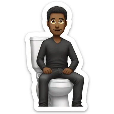 A bold man in a toliet sticker
