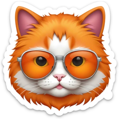 Cat with sunglasses sticker