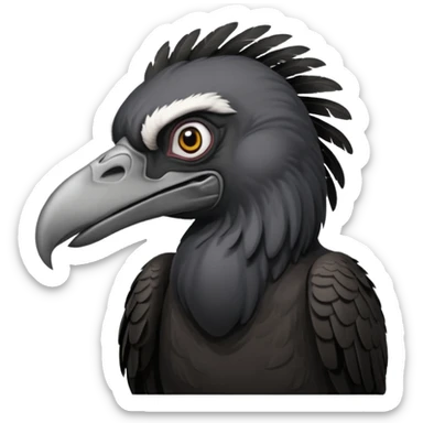   Old black angry  vulture looking ahead sticker