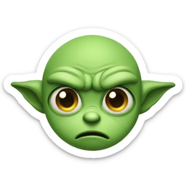 a disappointed little gremlin with a tear in his eye sticker