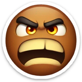 angry face with fire sticker