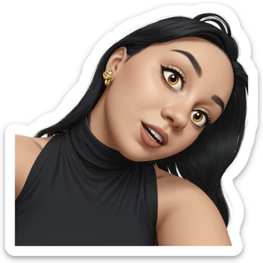 girl with black hair and jewelry sticker