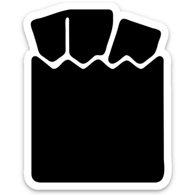 Change the gum to flat strips inside the packet, minimal flat icon style, keep the same look and transparent background. sticker