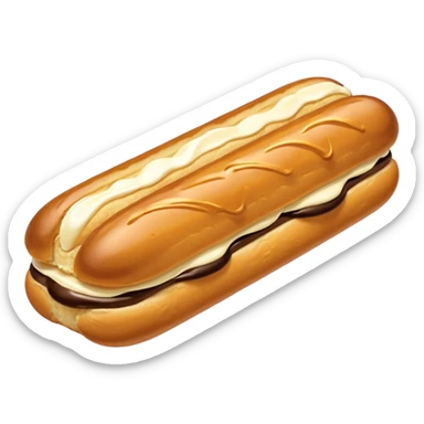 dairy-filled eclair, simple, clear sticker
