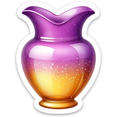 Sparkly glossy glass vase pot sticker