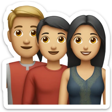 couple with vietnamese man and tunisian woman sticker