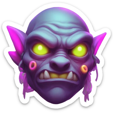 loot goblin with glowing neon sticker