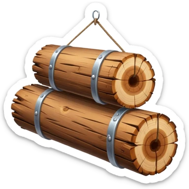 two log emojis, stacked on top of each other, one hanging over the side, with subtle sparkles in the background sticker