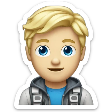 data nerd mountaineer with blue eyes and blond hair sticker